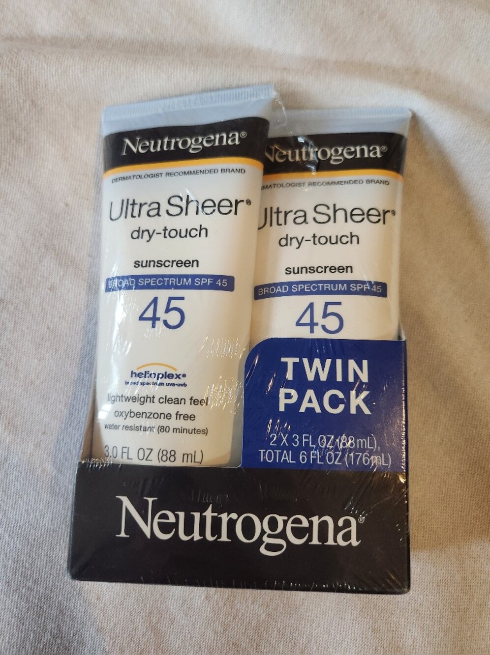 Neutrogena Ultra Sheer Dry Touch Sunscreen SPF 45 Twin Pack 3oz